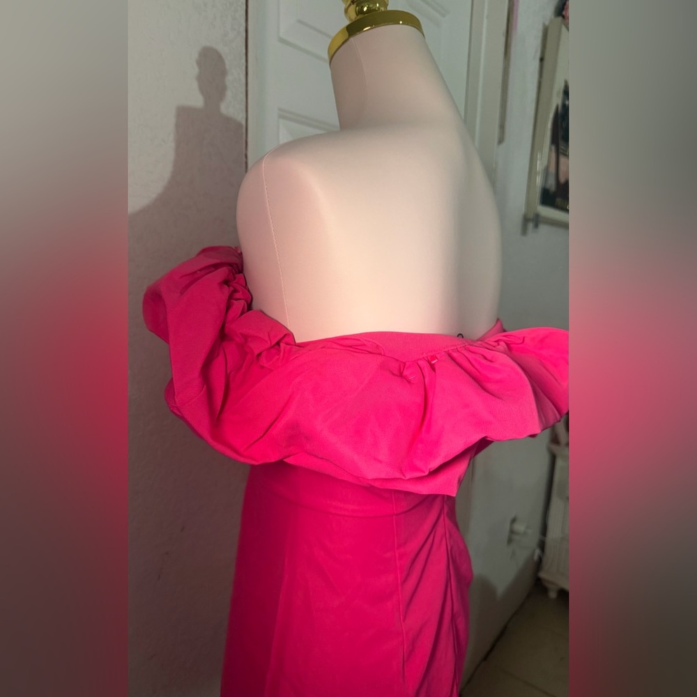 SHEIN Strapless Pink Ruffle Dress - Picture 11 of 12